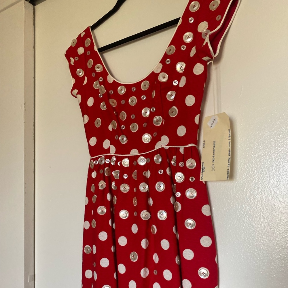 Vintage Dress by Susana Mercedes LA Designer, 1960’s Dress, Buttons, red